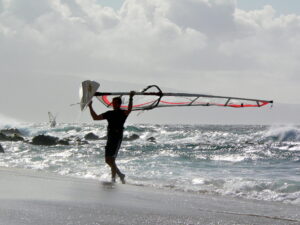 Windsurfing off Hookipa